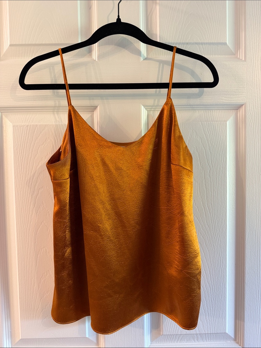 Nine West Satin Spaghetti-Strap Cami in Metallic Gold